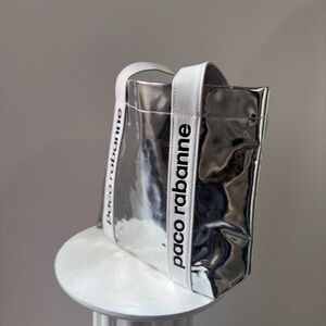 Paco Rabanne Silver Metallic Tote Bag